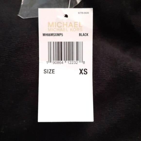 Michael Michael Kors NWT Black Bat Wing Sleeve Kangaroo Pocket Sweater Size XS - Picture 4 of 4